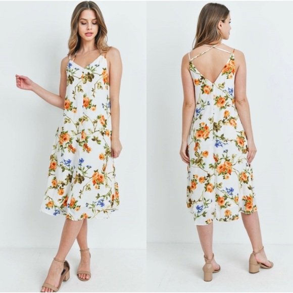 Blossom Boutique Dresses 2 Left Floral Midi Womens Spring Summer Dress Poshmark